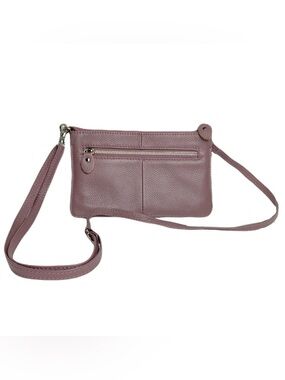 Befen Pebbled Leather Dusty Purple Clutch Crossobody Purse 9"‎ x 5.5"